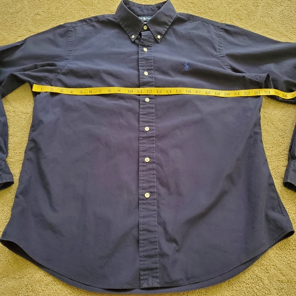 Polo Ralph Lauren Shirt Mens XL Dark Blue Custom Fit Button Up Long Sleeve - Picture 4 of 8